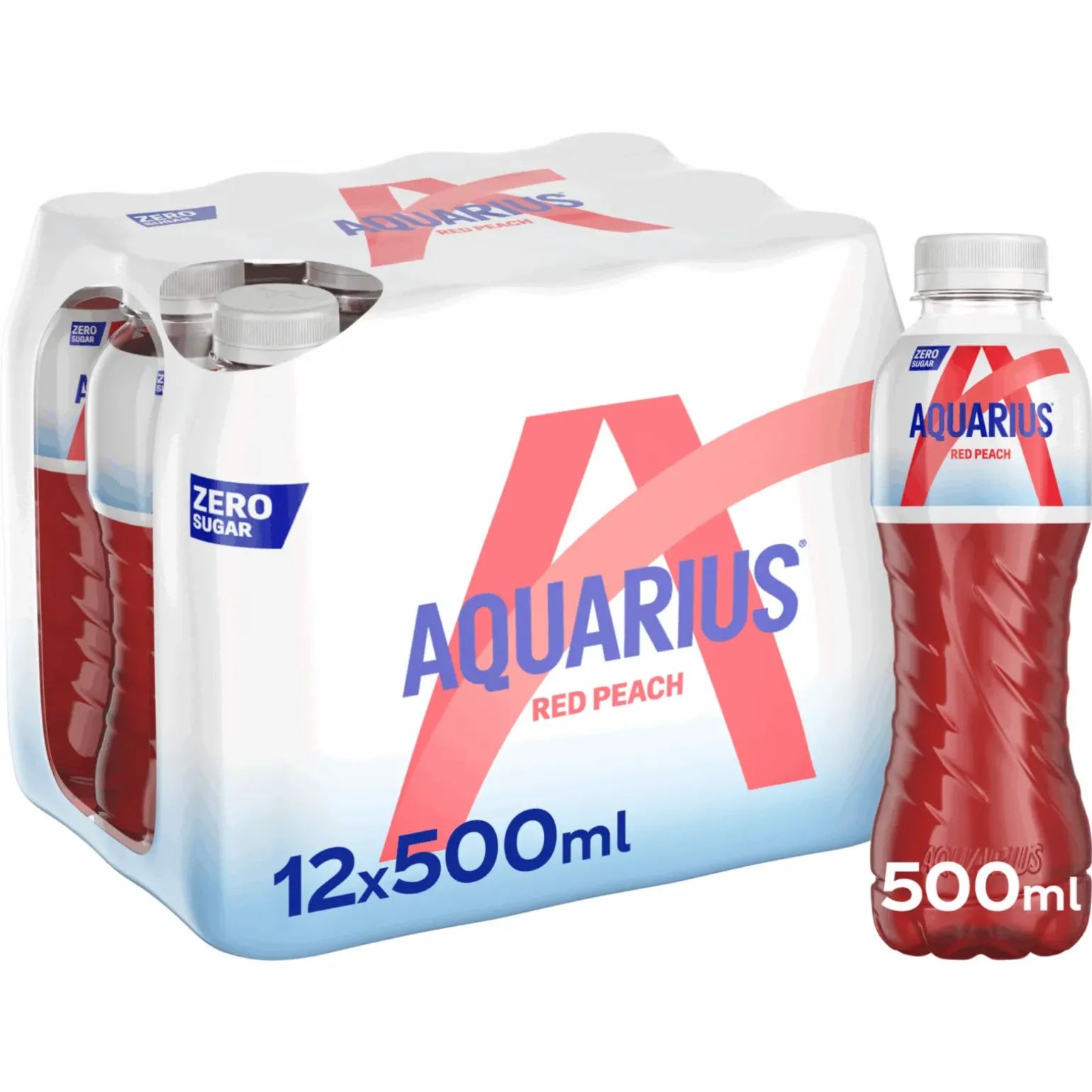 Aquarius Red Peach Zero Sugar PET (12x 500ml)