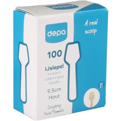 Biodore IJslepeltje Hout FSC 95mm in Zichtdoosje (100 stuks)