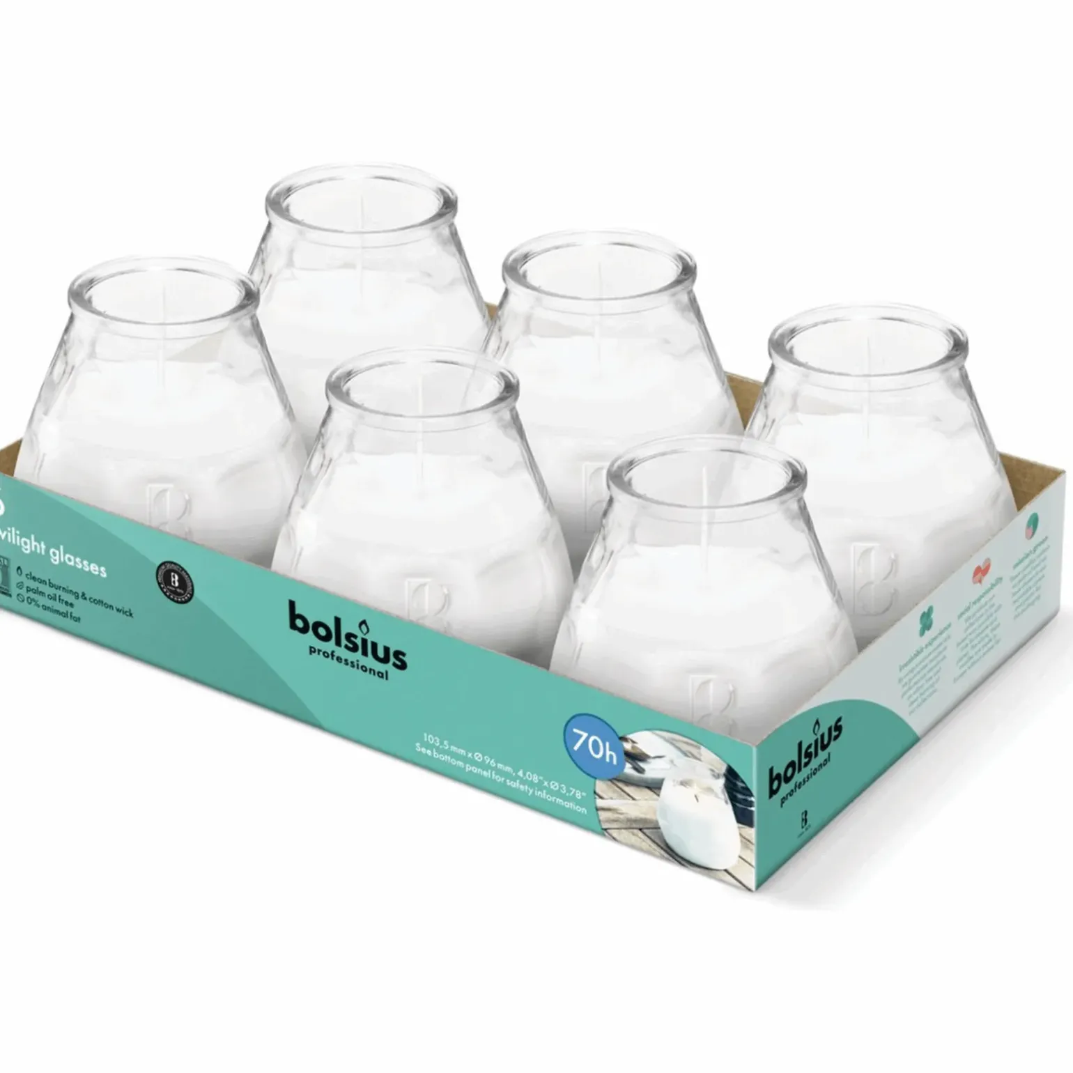 Bolsius Prof Twilight Transparant (6 stuks)