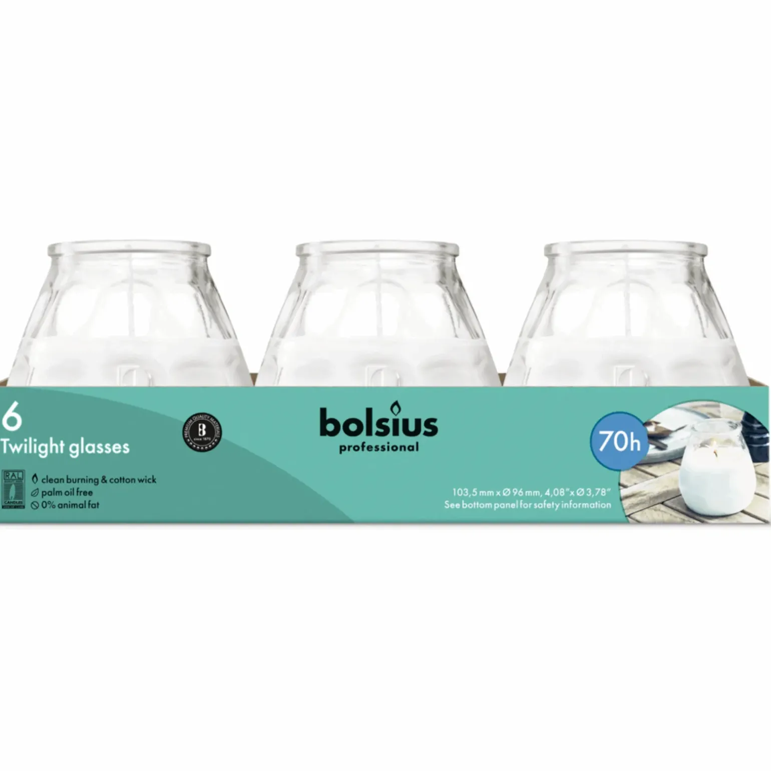 Bolsius Prof Twilight Transparant (6 stuks)