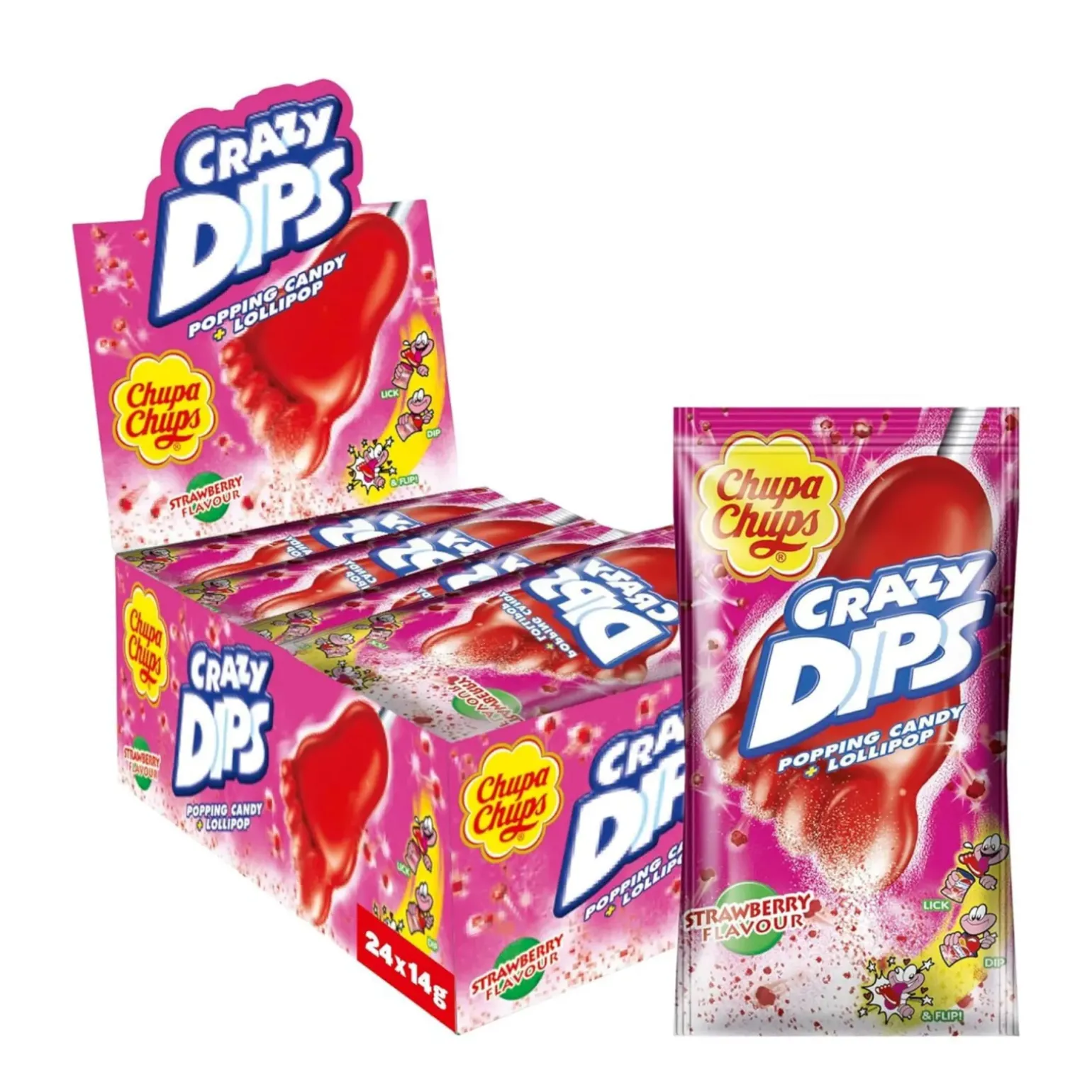 Chupa Crazy Dips Strawberry (24x 14gr)