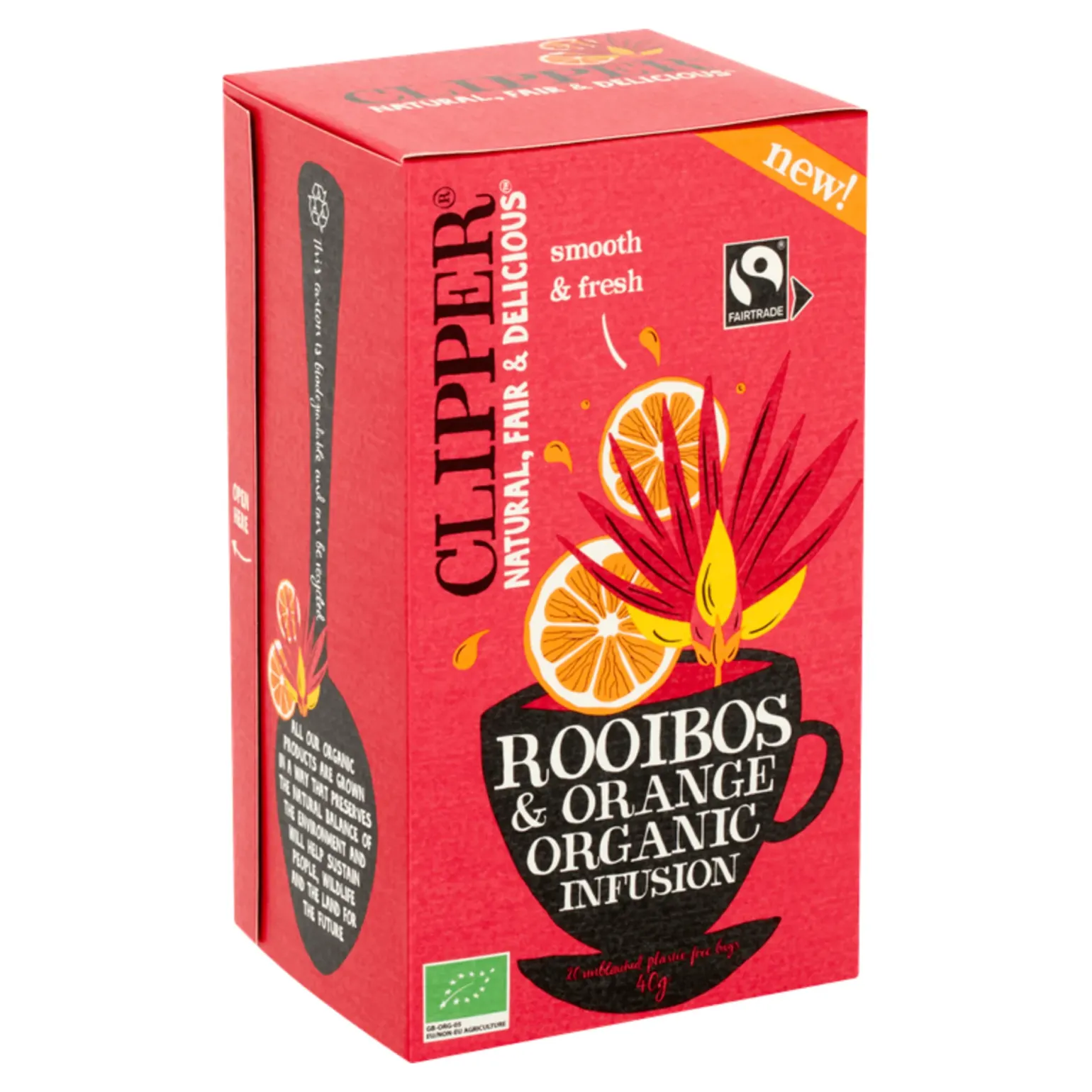 Clipper Rooibos & Orange BIO (4x 20 stuks)