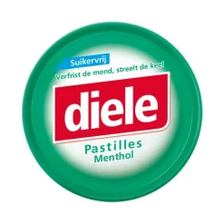 Diele Pastilles Menthol Suikervrij Blikje (10x 50gr)