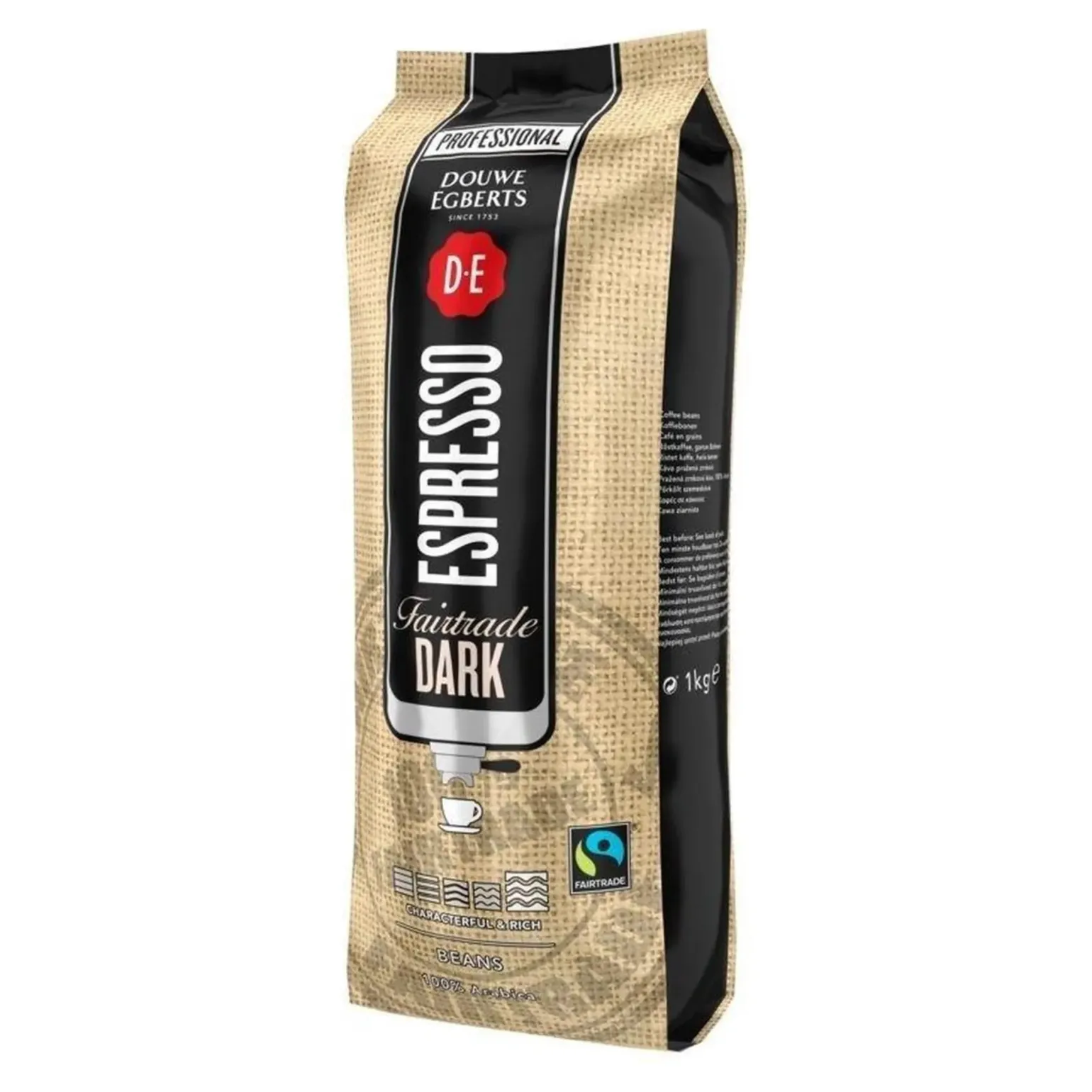 Douwe Egberts Espresso Bonen Fairtrade Dark (6x 1kg)