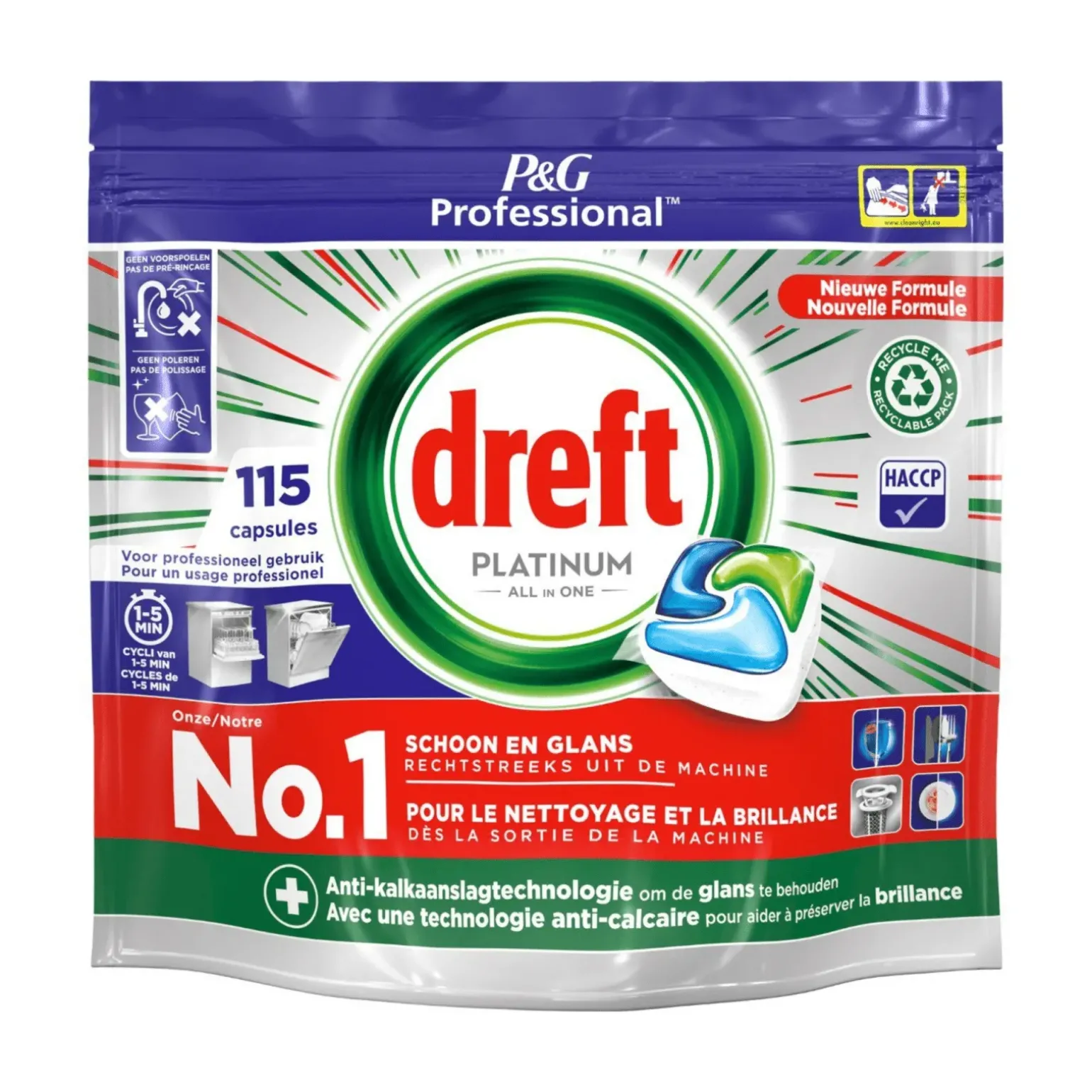 Dreft Vaatwas Platinum Regular All-in one (75 tabs)