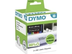 Dymo etiketten LabelWriter ft 89 x 36 mm, wit (2x 260 stuks)
