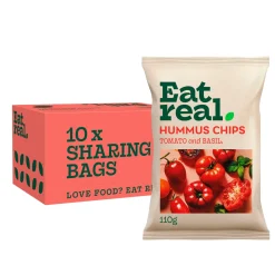 Eat Real Tomato &Amp; Basil Hummus Chips (10X 110gr)