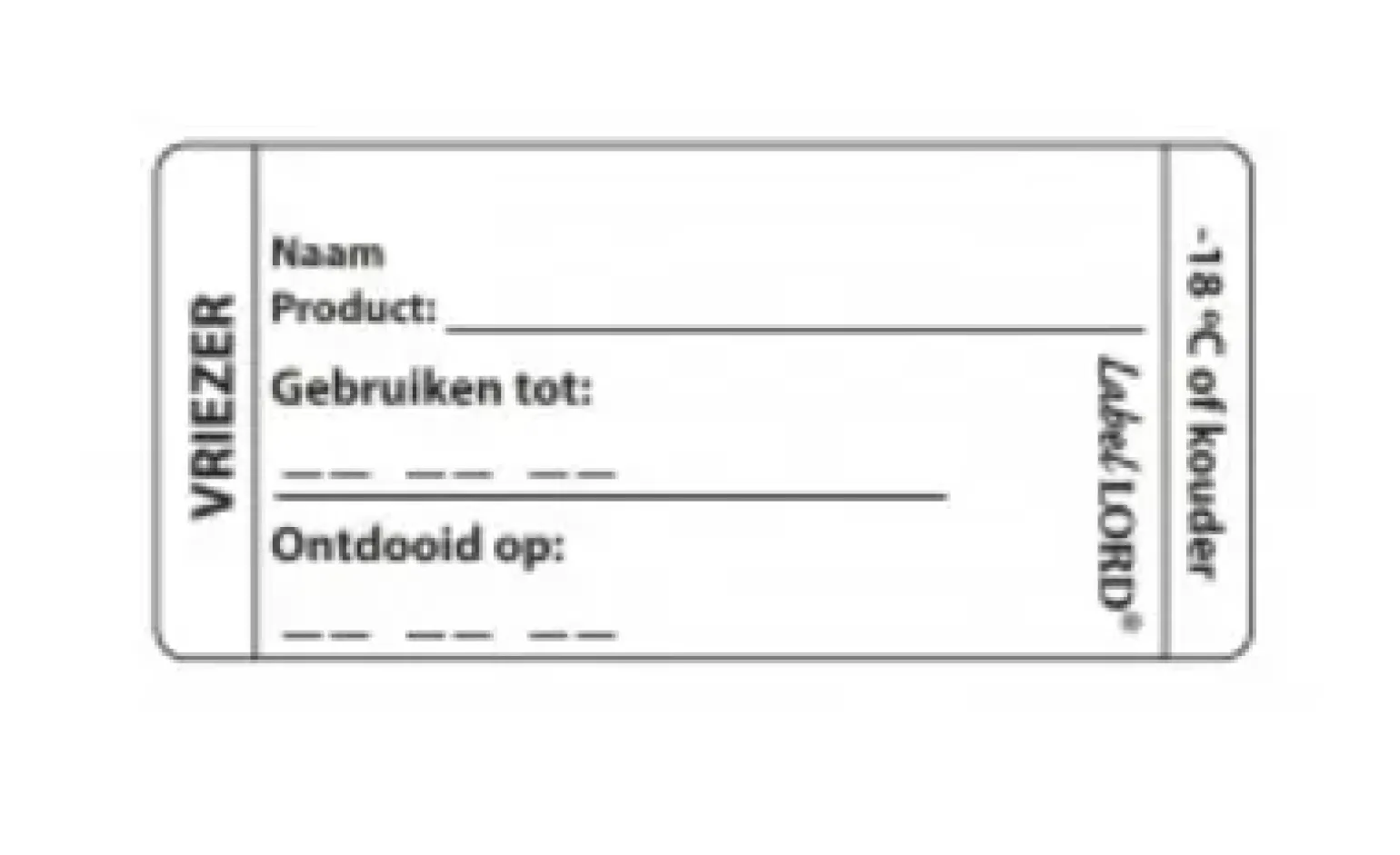 Etiket labellord vriezer (250 stuks)