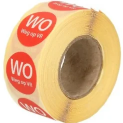 Etiket ‘Woensdag Weg Op Vrijdag’ (500 stuks)