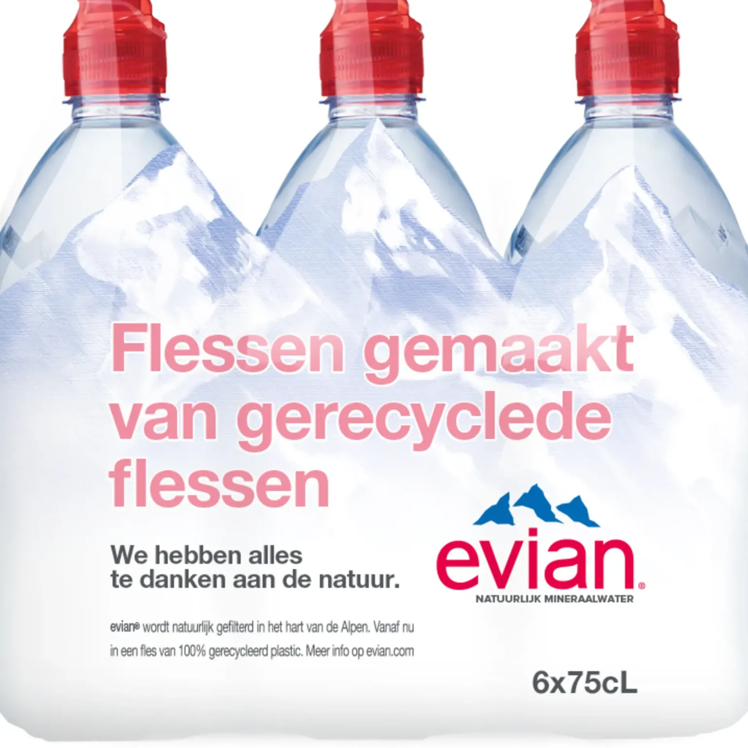 Evian Mineraalwater Pet (6x 75cl)