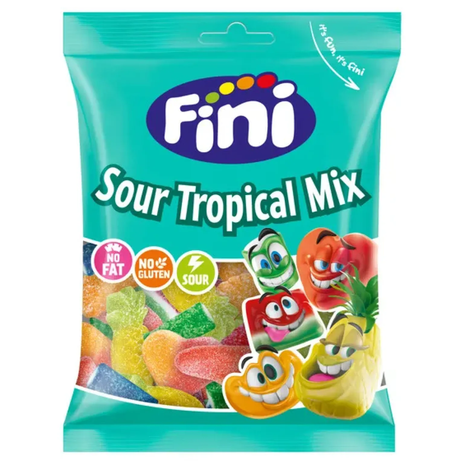 Fini sour tropical mix zakje (12×90 gram)