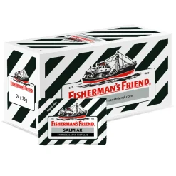 Fisherman’s Friend Salmiak Suikervrij Zwart (24x 25gr)