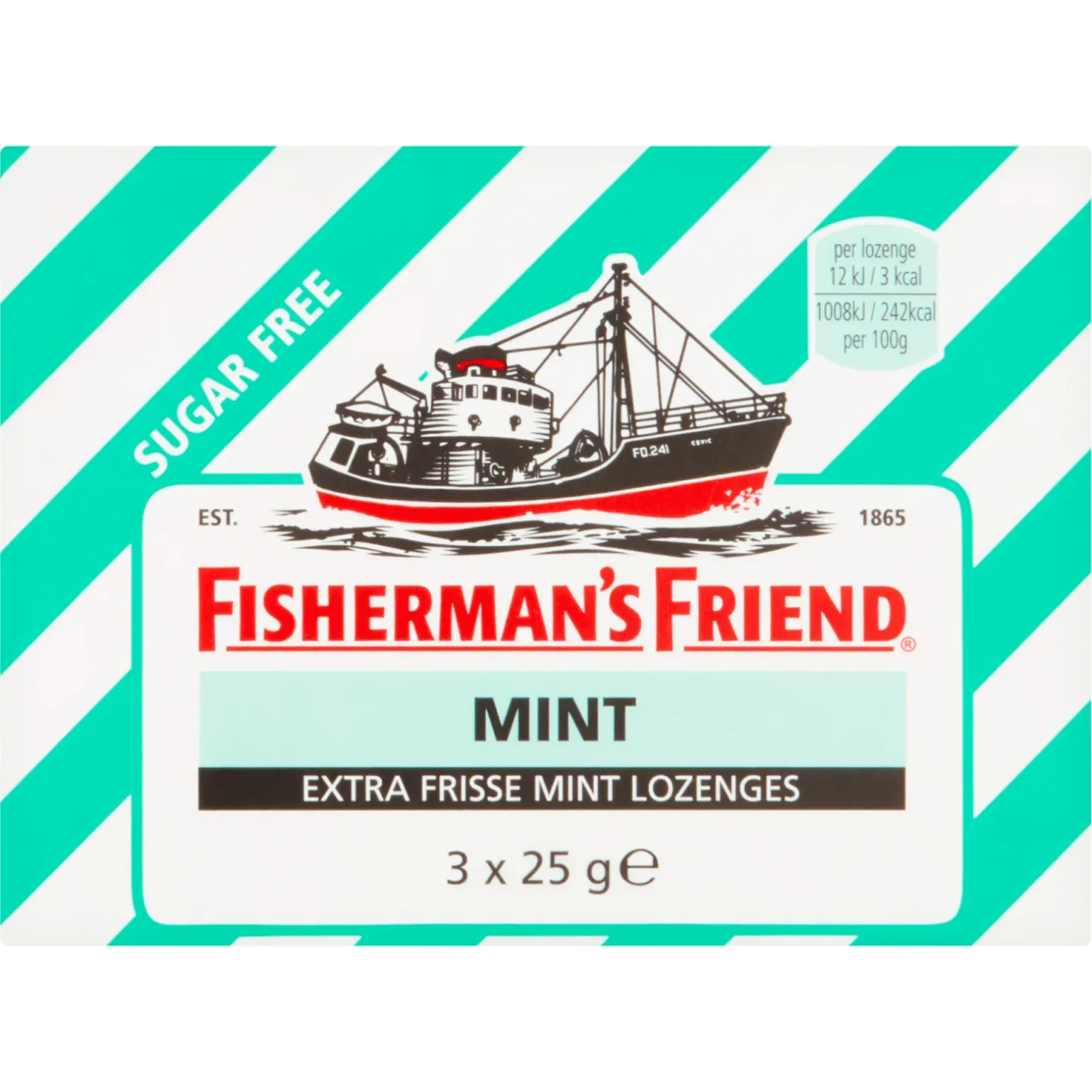 Fisherman’s Friend Strong Mint Suikervrij Groen (24x 25gr)