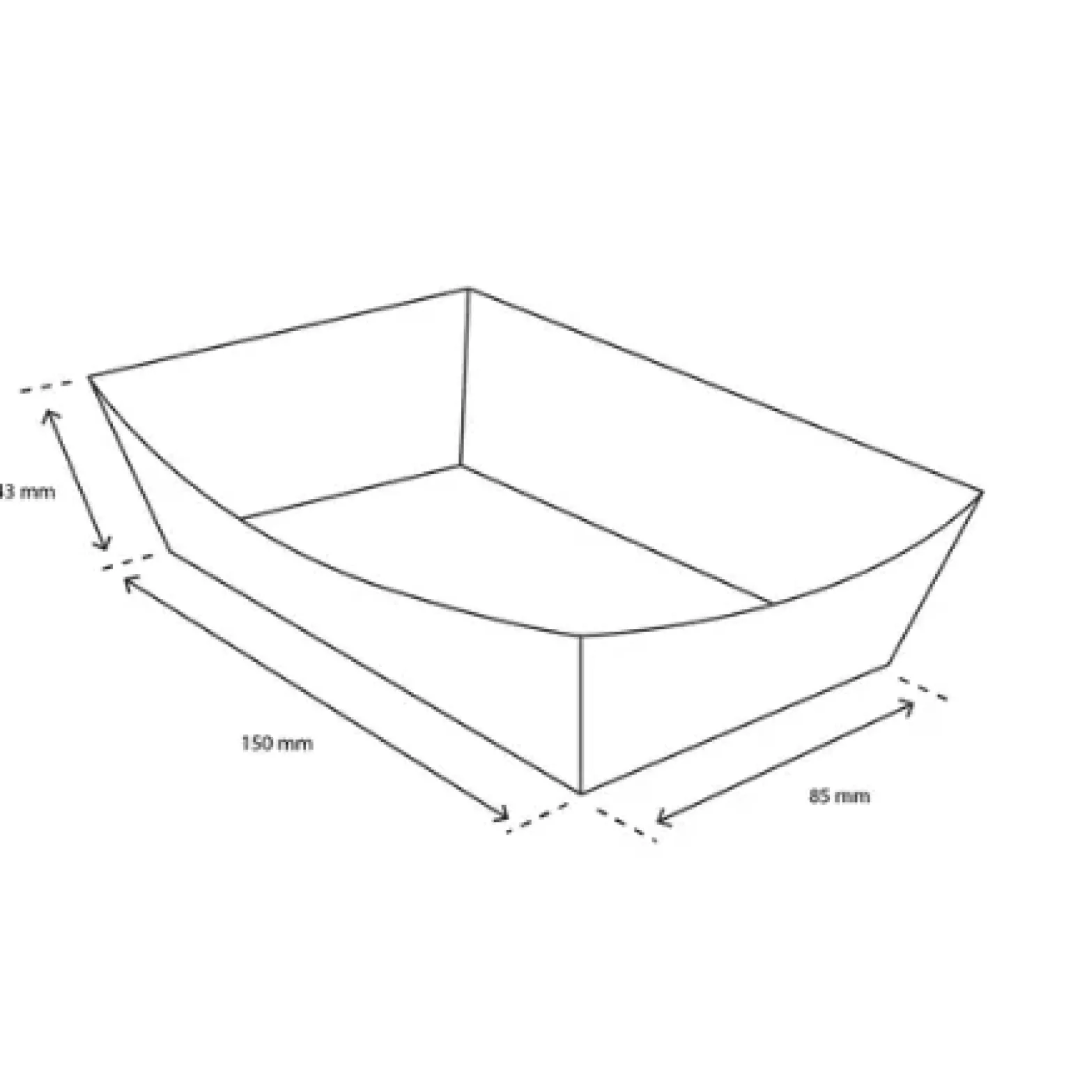 Frietbakje A14 Kraft/Wit BIO (400 stuks)