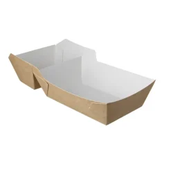 Frietbakje A22 kraft/wit BIO (A9+saus)(400 stuks)