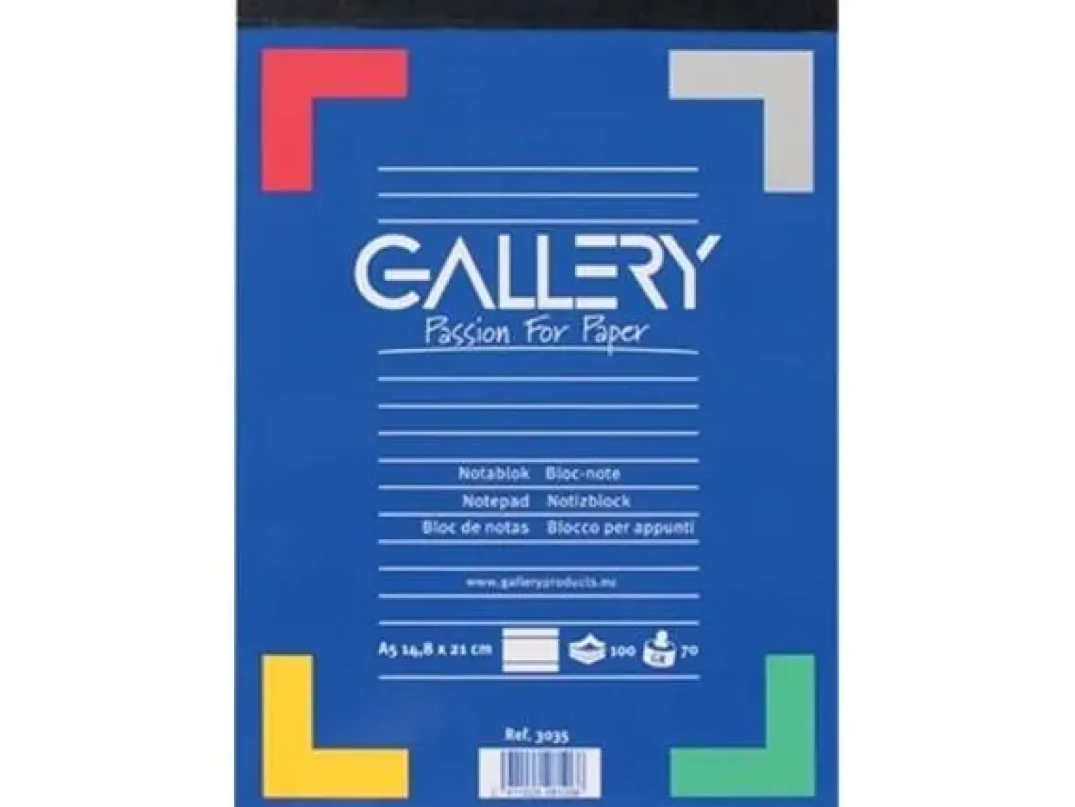 Gallery Schrijfblok, ft A5, Gelijnd, Blok van 100
