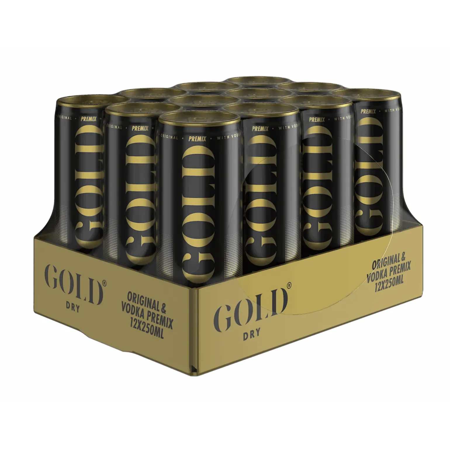 Gold Dry Original & Vodka blik (12x 250ml)