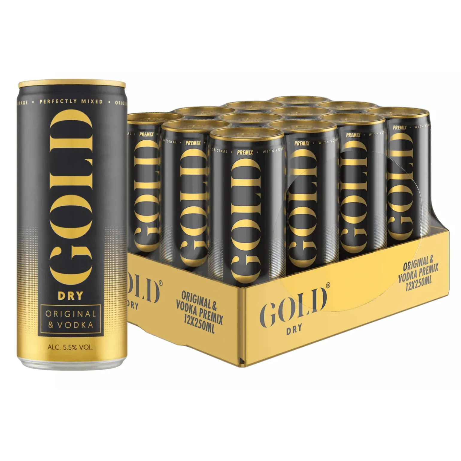 Gold Dry Original & Vodka blik (12x 250ml)