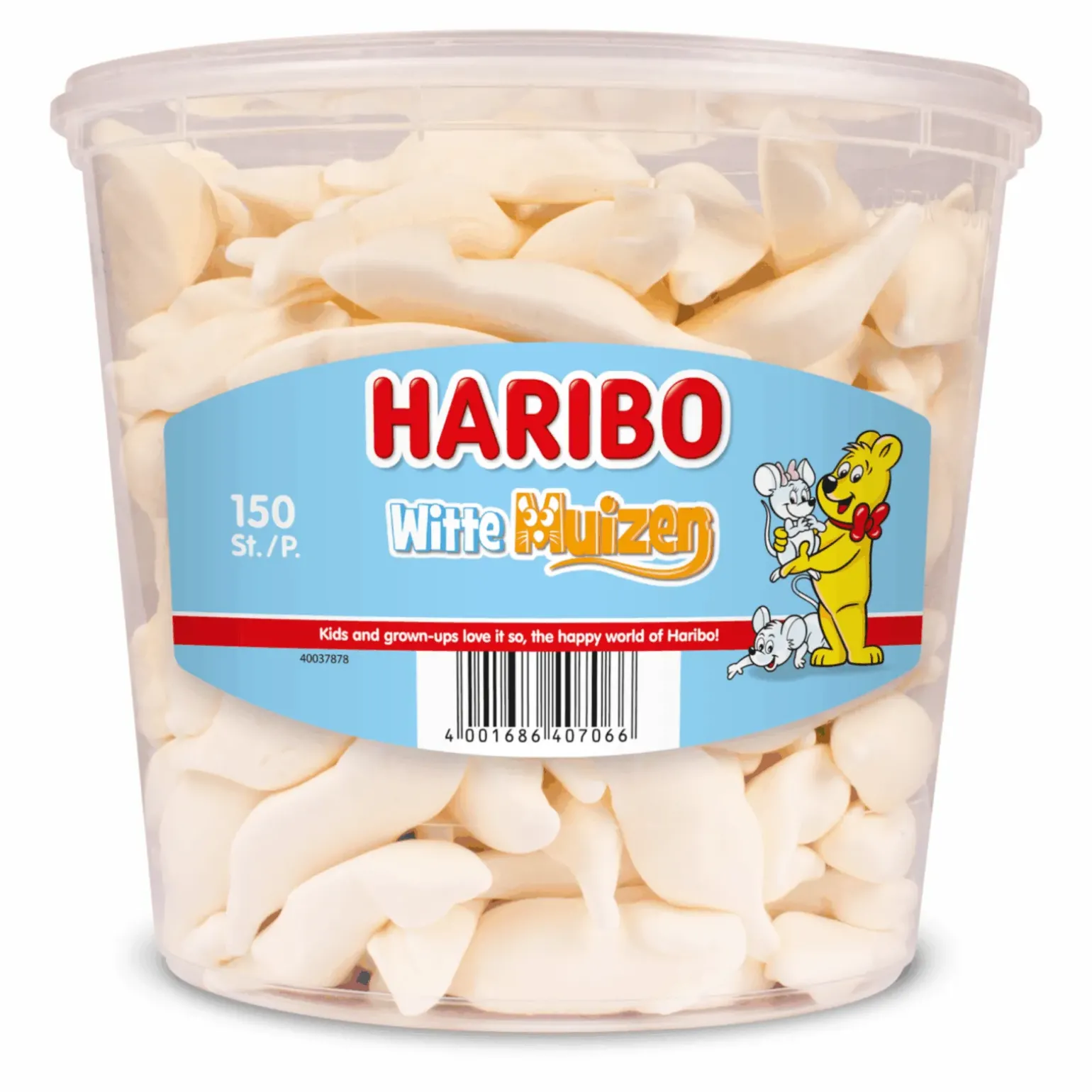 Haribo Schuim Witte Muizen (150 stuks)