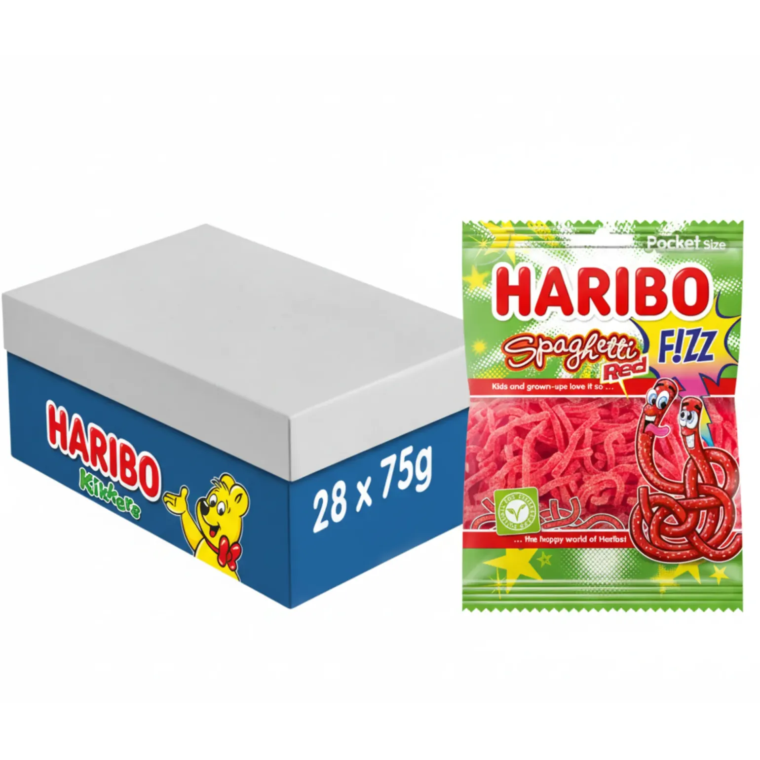 Haribo Spaghetti Red F!ZZ Zakje (28x 70gr)