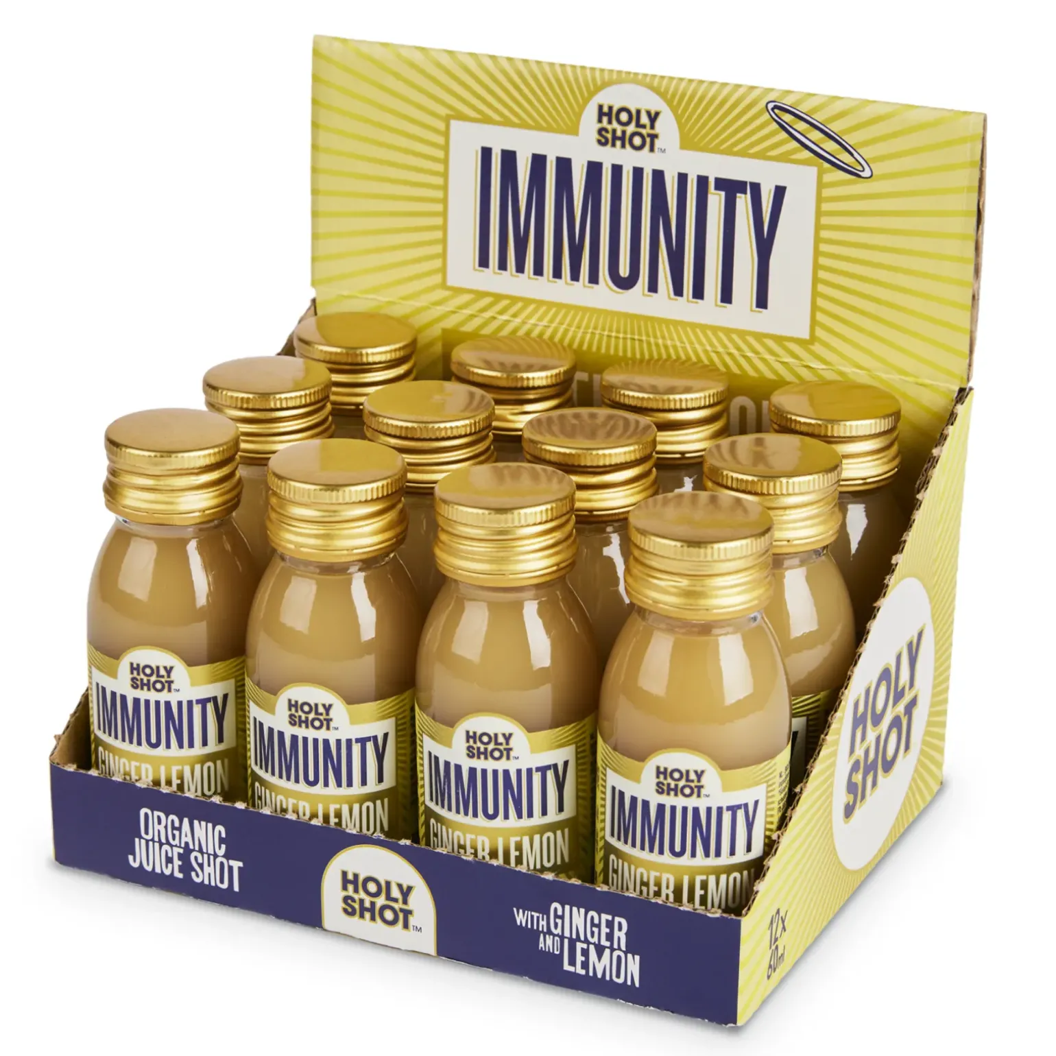 Holyshot Immunity Ginger Lemon Bio Flesje (12X 60ml)