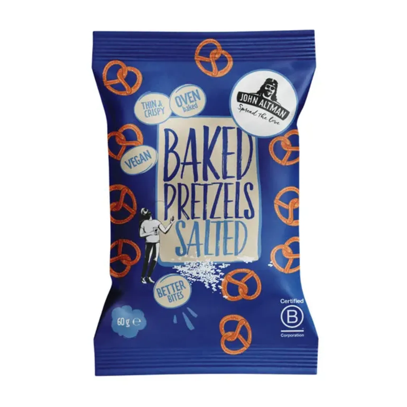 John Altman baked pretzels mini zak (12x 60gr)