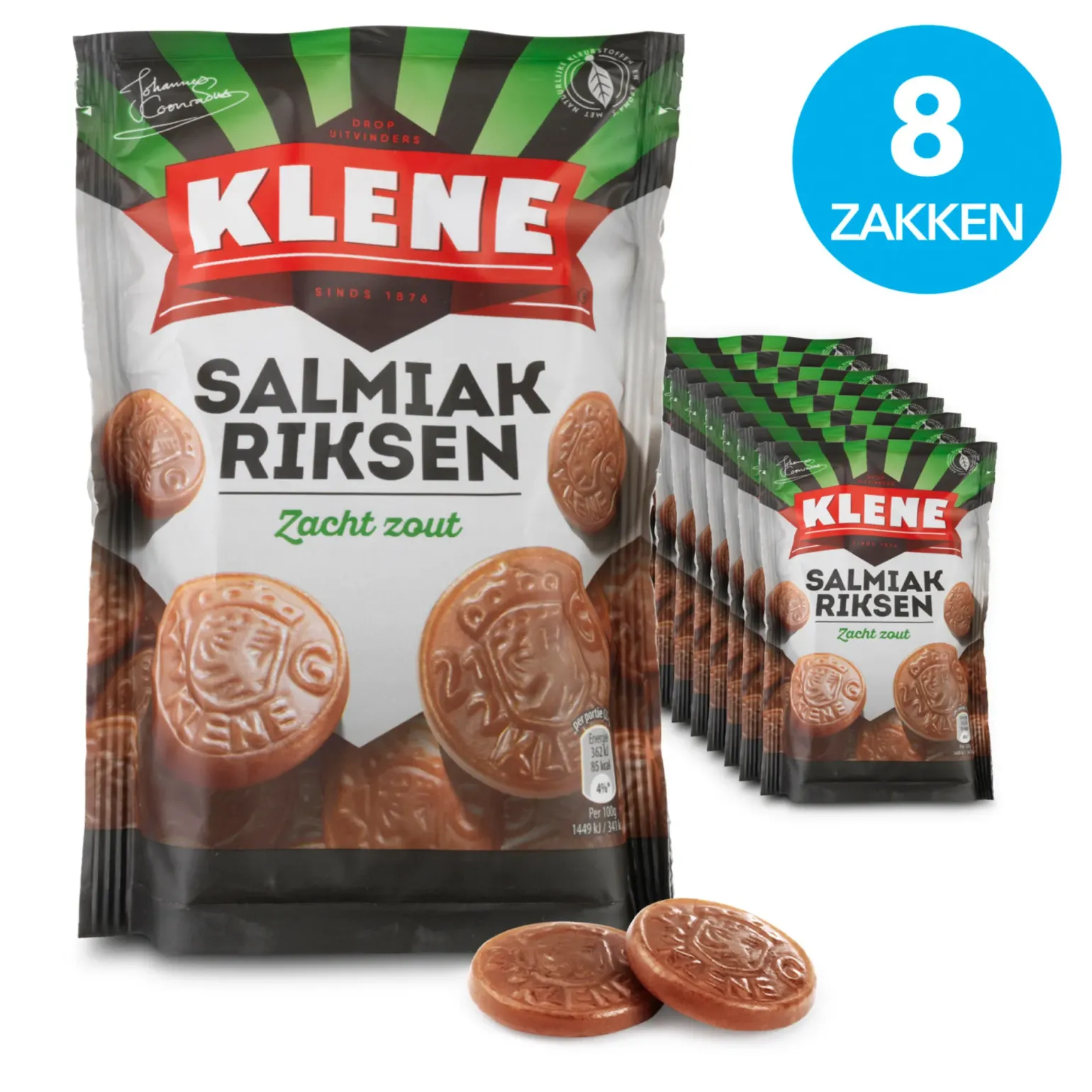 Klene Salmiakriksen zak (8x 210gr)