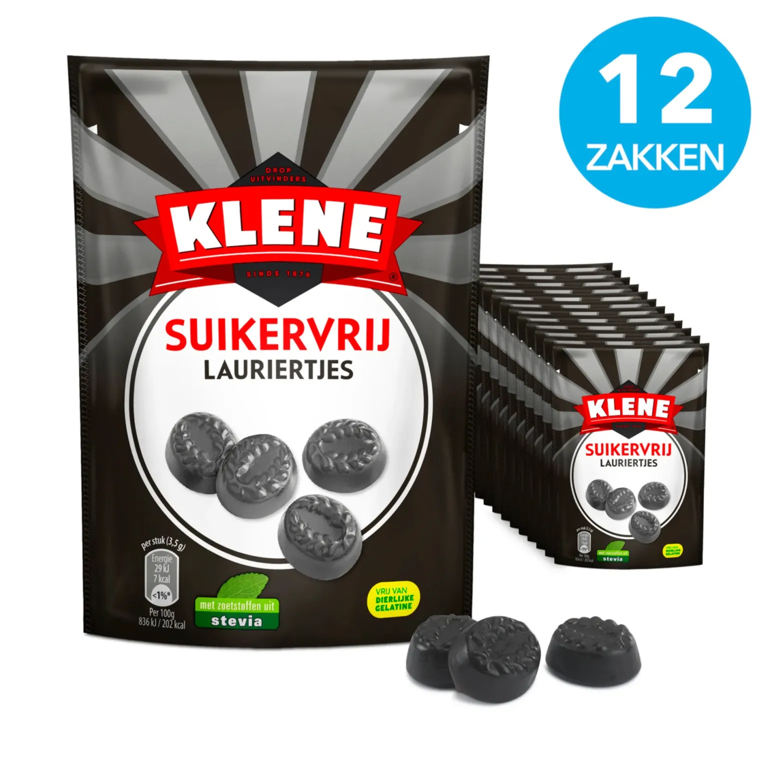 Klene Suikervrij Lauriertjes Zakje (12x 110gr)