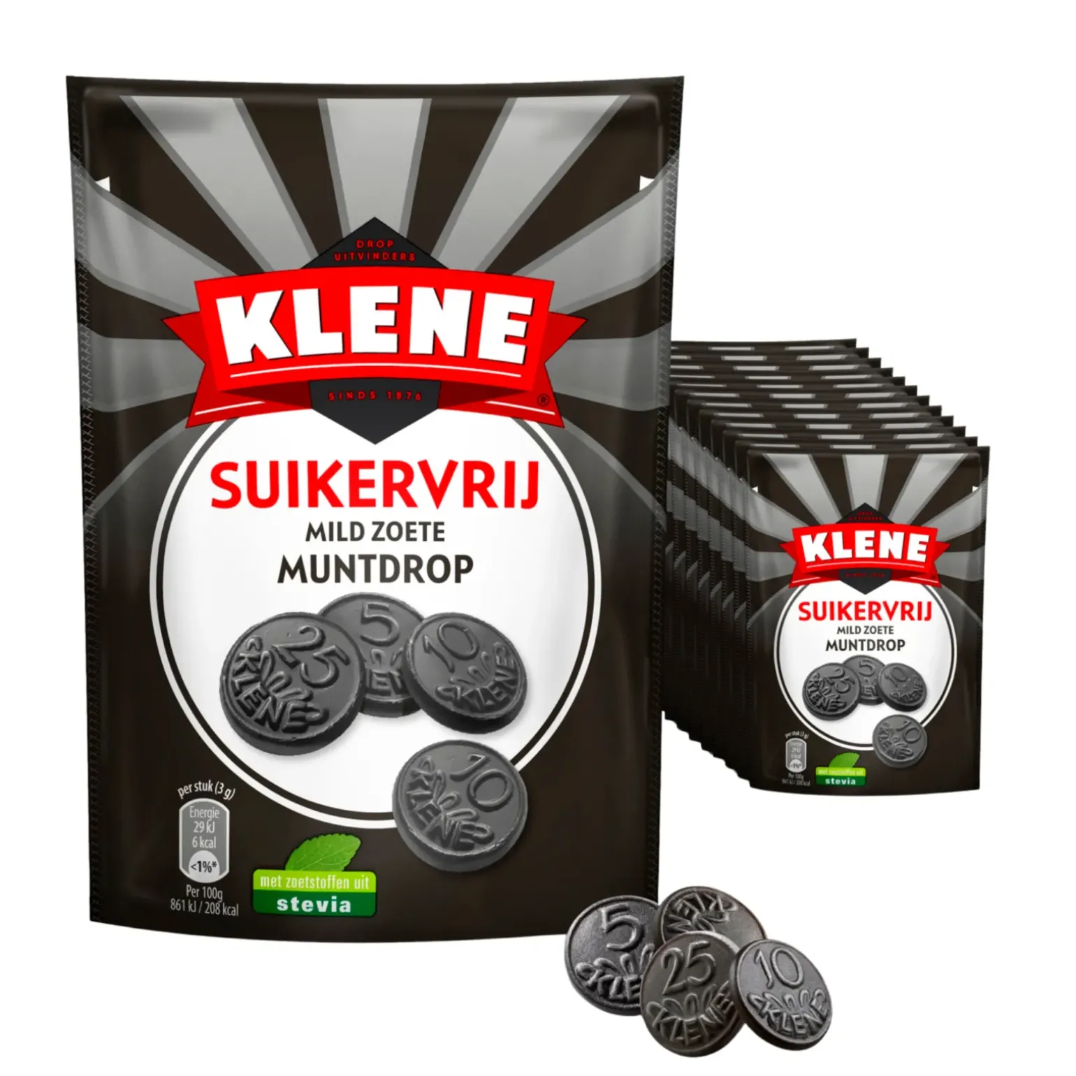 Klene Suikervrij Mild Zoete Muntdrop (12x 100gr)