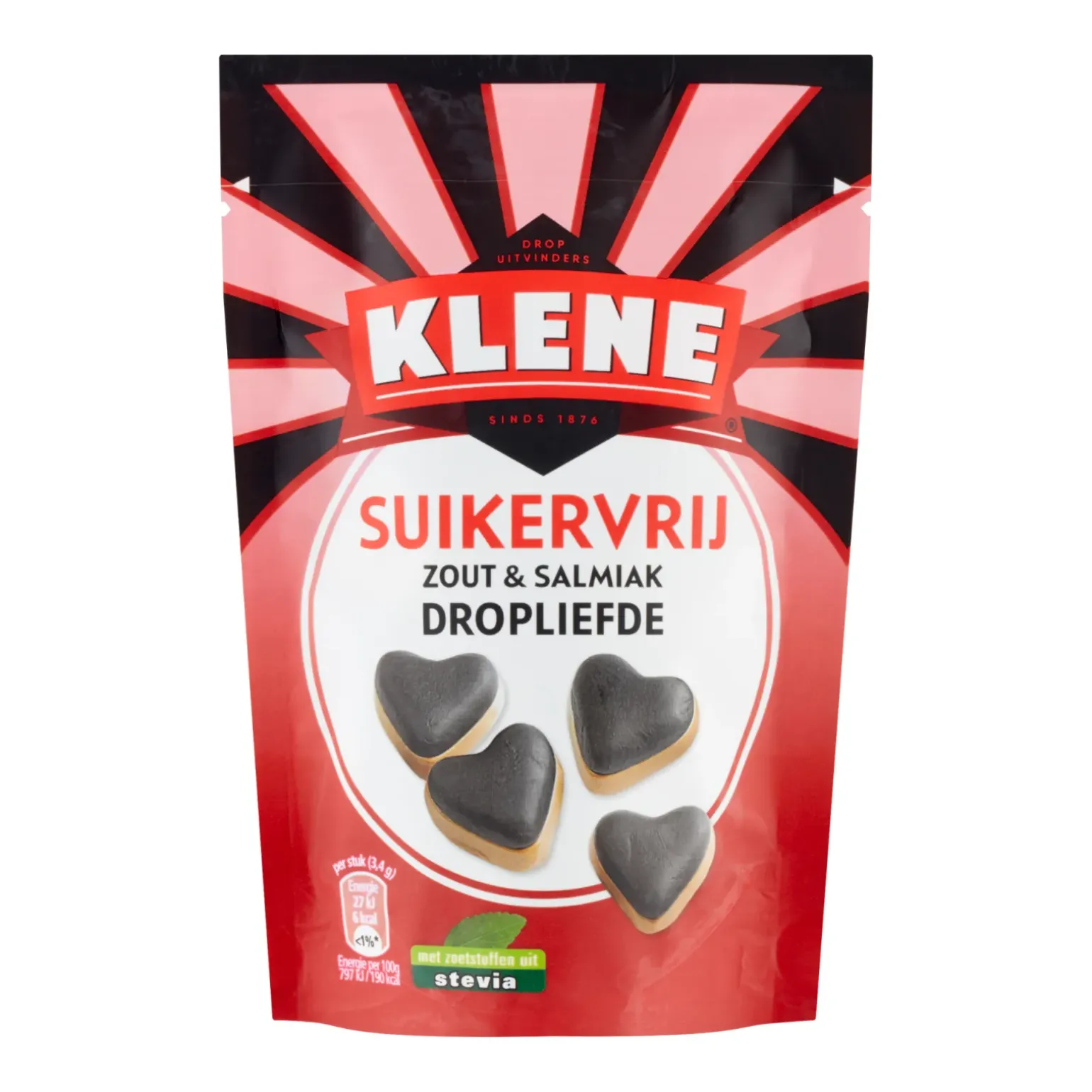 Klene Suikervrij Zout & Salmiak Dropliefde zakje (12x 90gr)