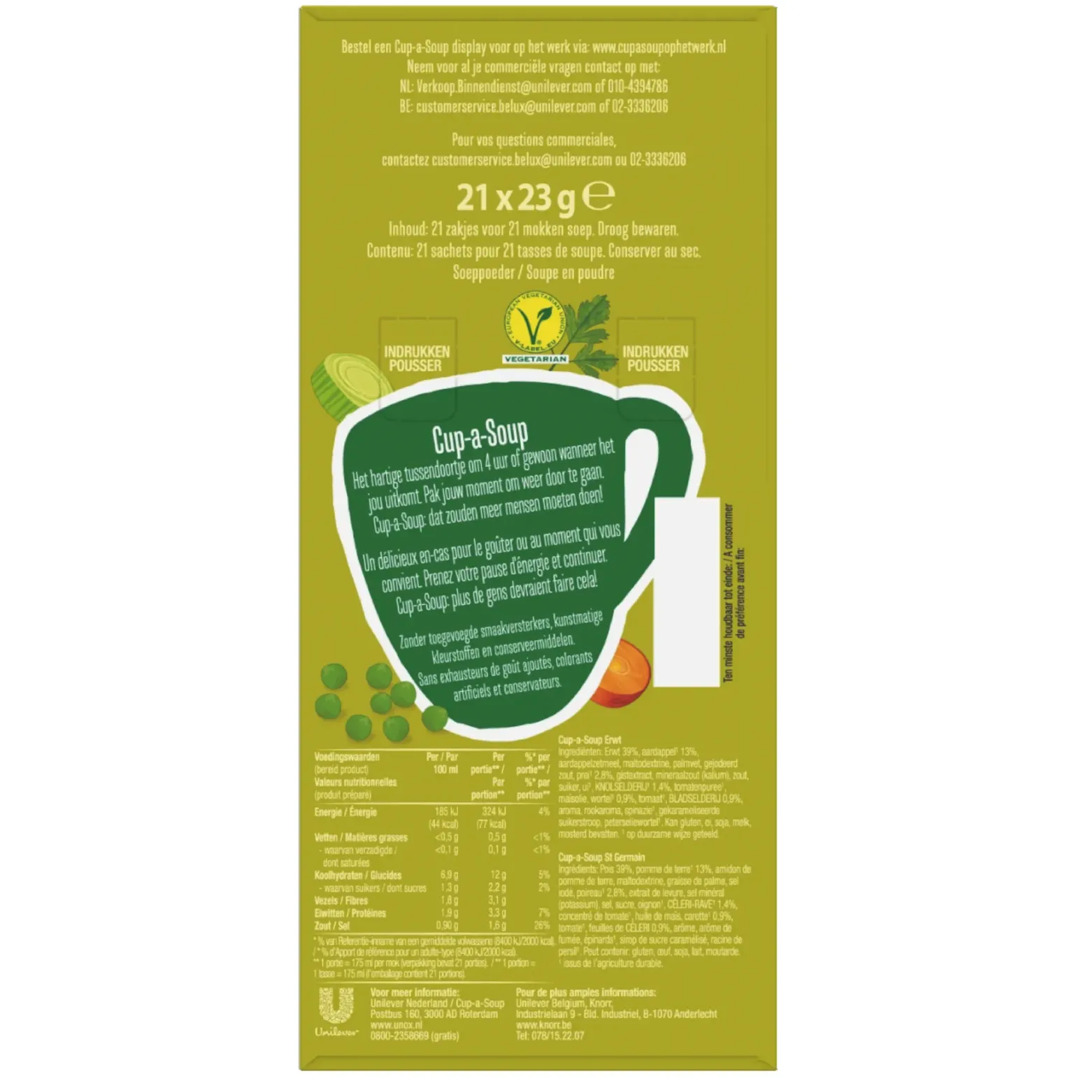 Knorr Cup-a-Soup Erwt (21x 175ml)