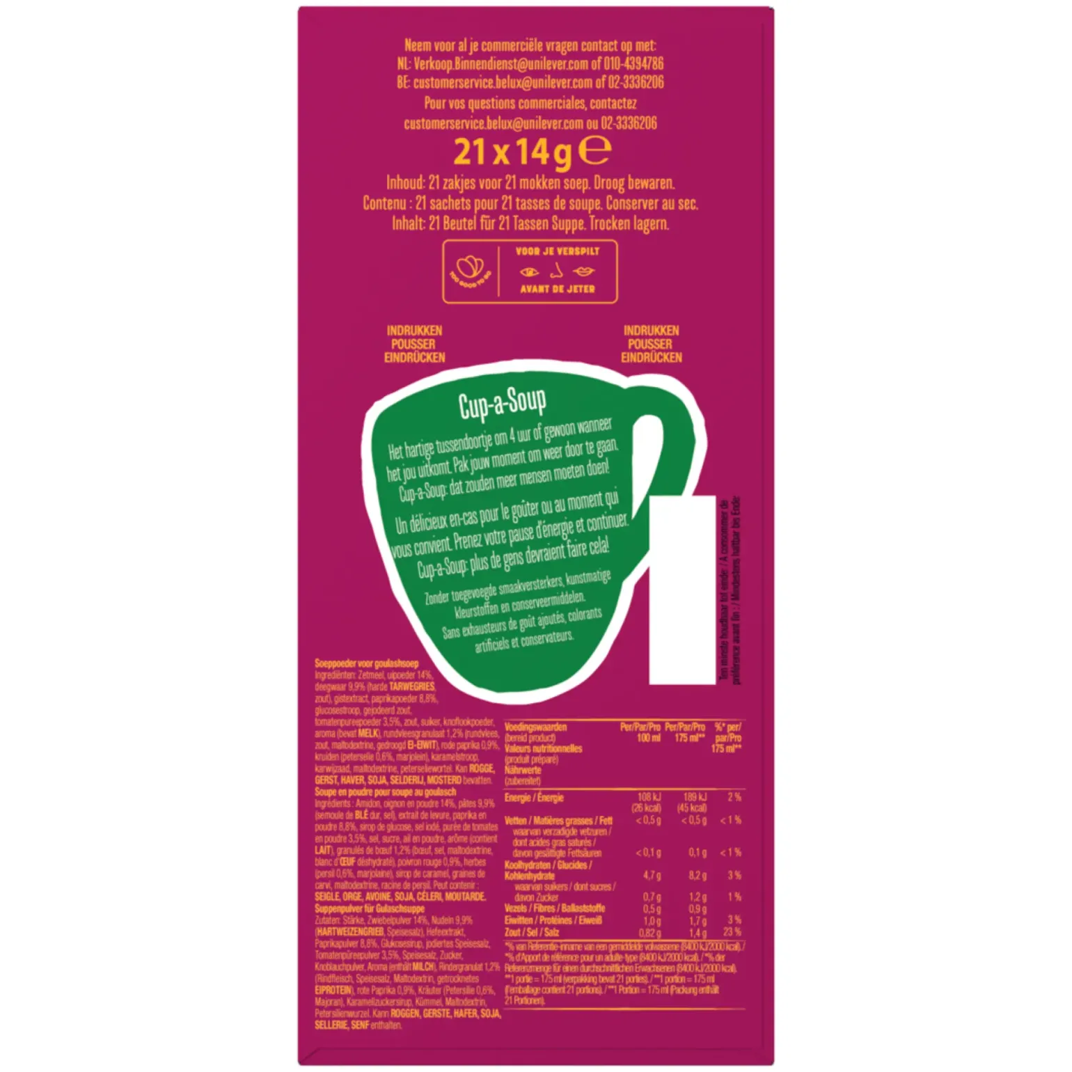 Knorr Cup-a-Soup Hongaarse Goulash (21x 175ml)