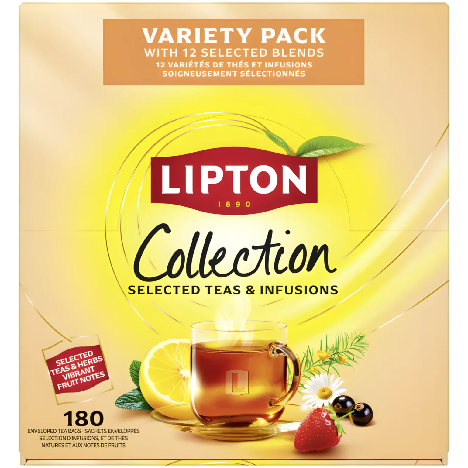 Lipton Feel Good Selection Thee Variety Pack assortimentsdoos (180 stuks)