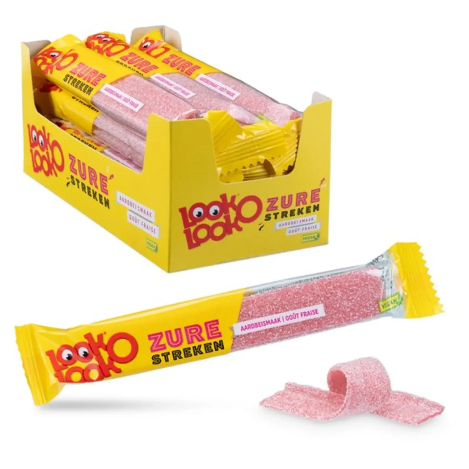Look-O-Look Zure Streken Aardbei (12x 58g)