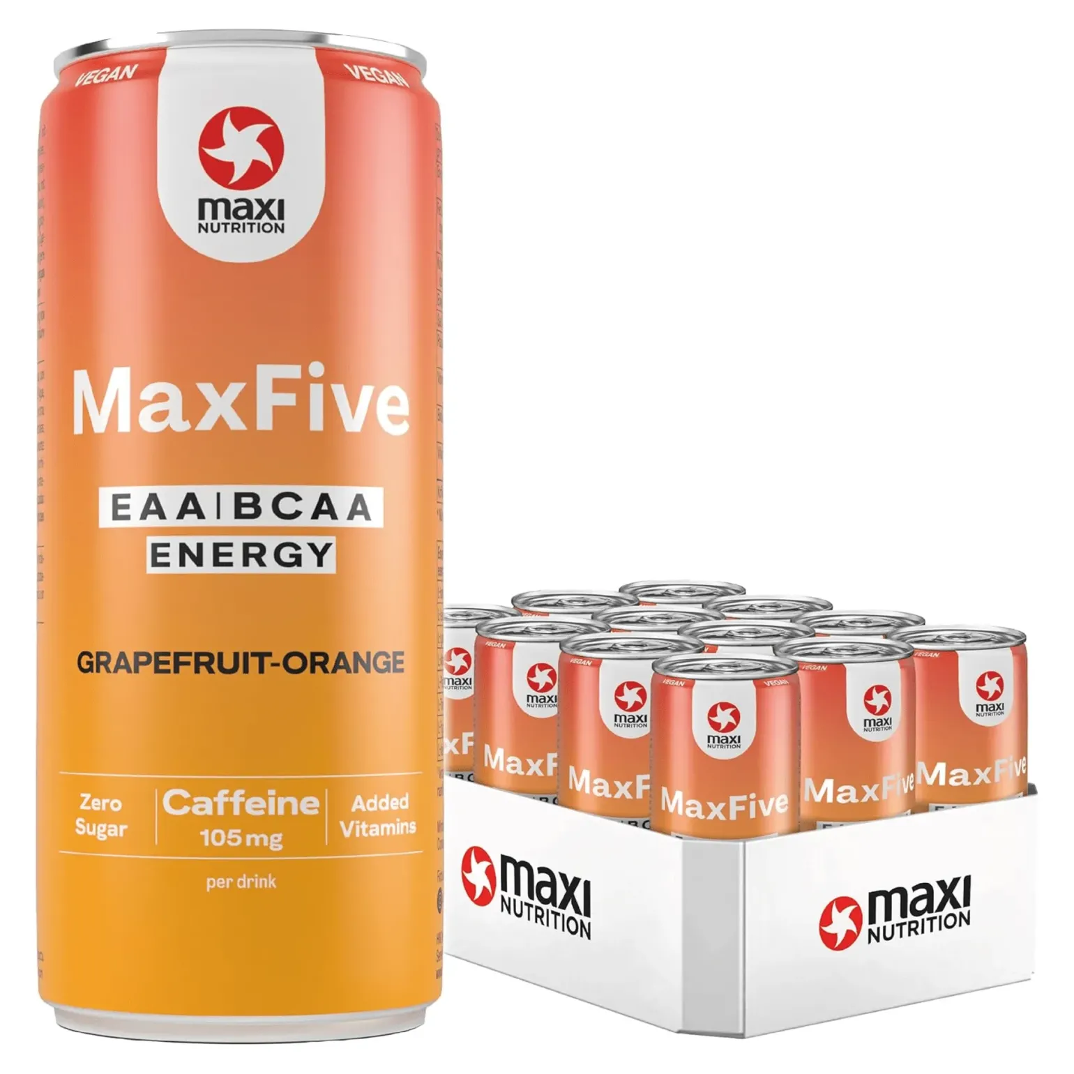 MaxiNutrition MaxFive EAA/BCAA Energy Drink Peach blik (12x 330ml)