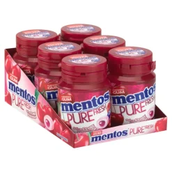 Mentos Kauwgom Pure Fresh Kers Bottle (6x 30 stuks)