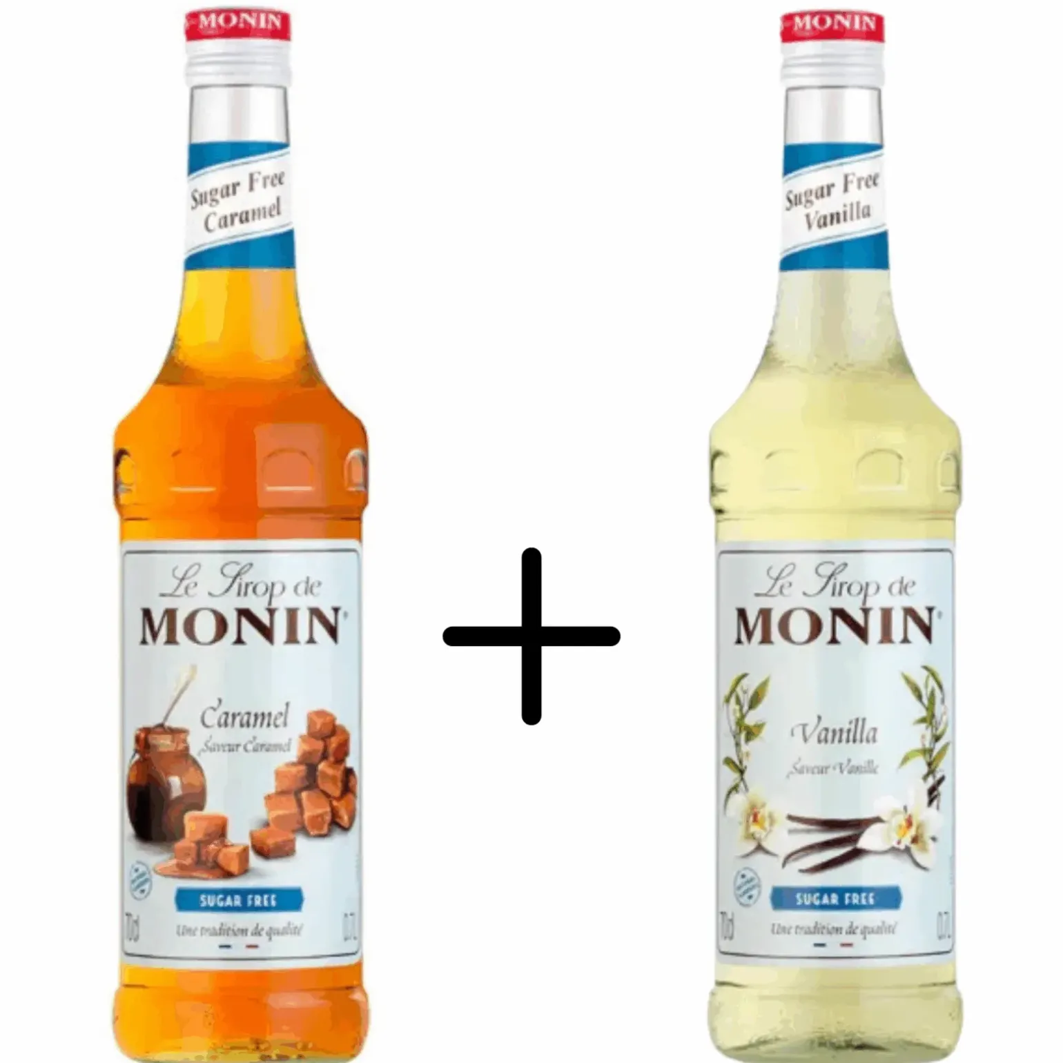 Monin Siroop Caramel Suikervrij + Vanille Suikervrij
