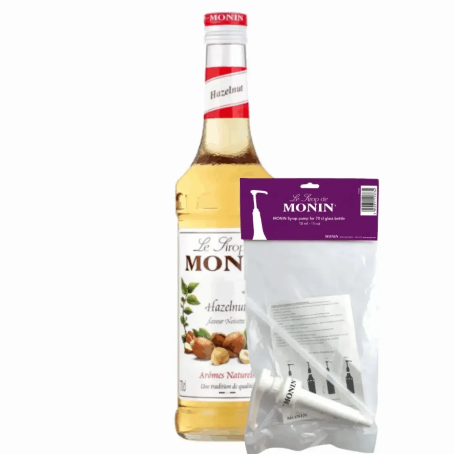 Monin Siroop Hazelnoot Noisette (70 cl) + Monin Siroop Pompje (10Ml)