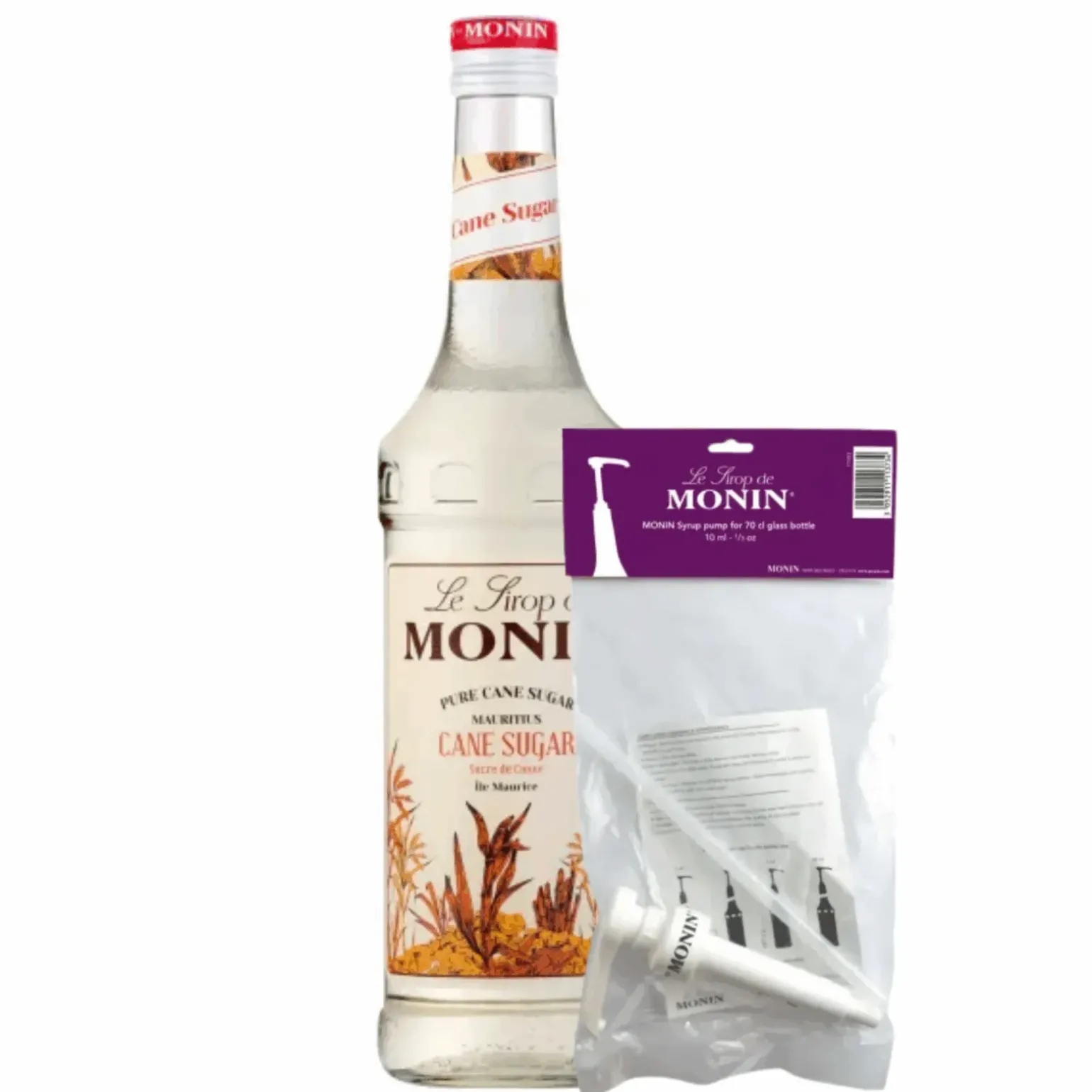 Monin Siroop Rietsuiker (70 cl) + Monin Siroop Pompje (10Ml)