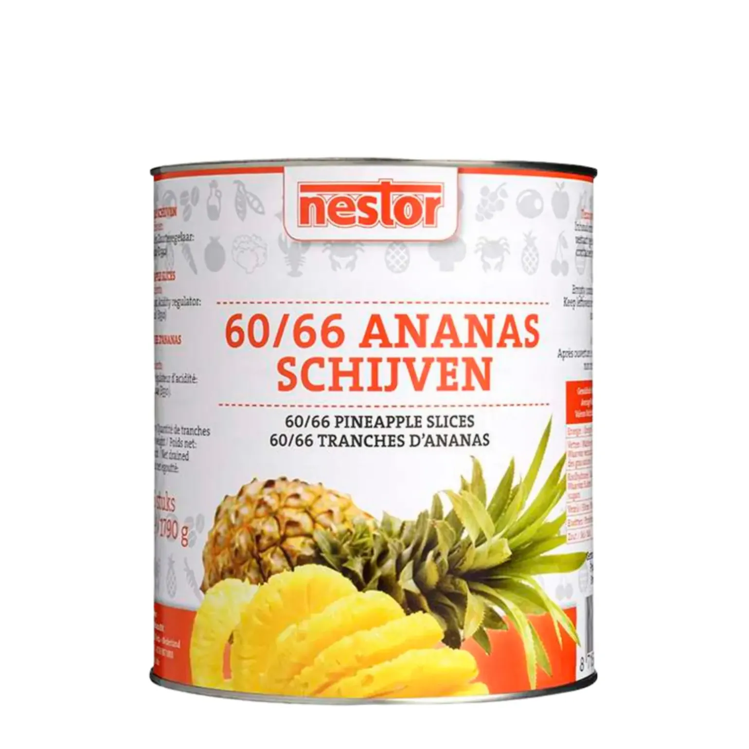Nestor Ananas Schijven 60/66 (3050 gram)