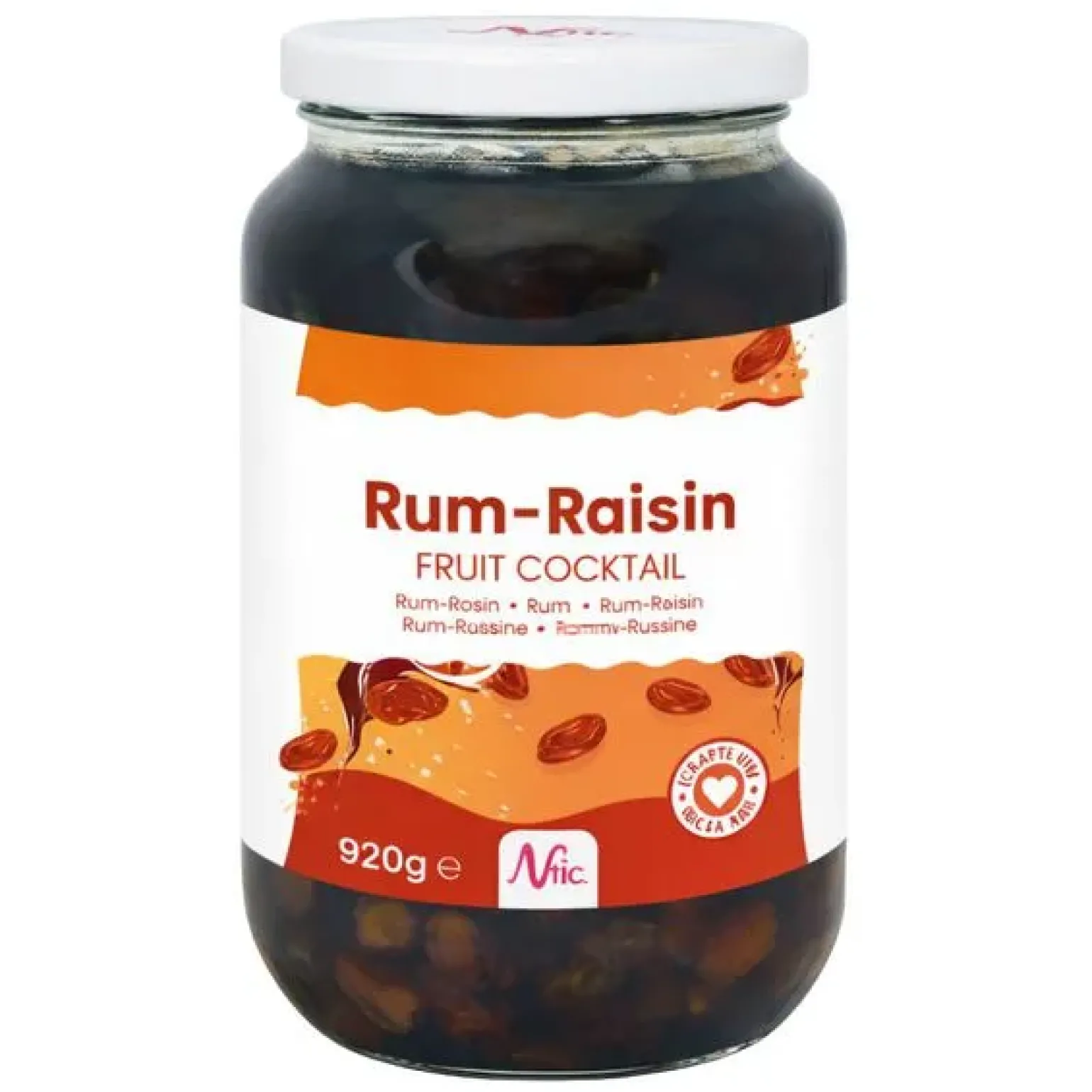 Nic rum rozijnen fruitcocktail pot 920 gram