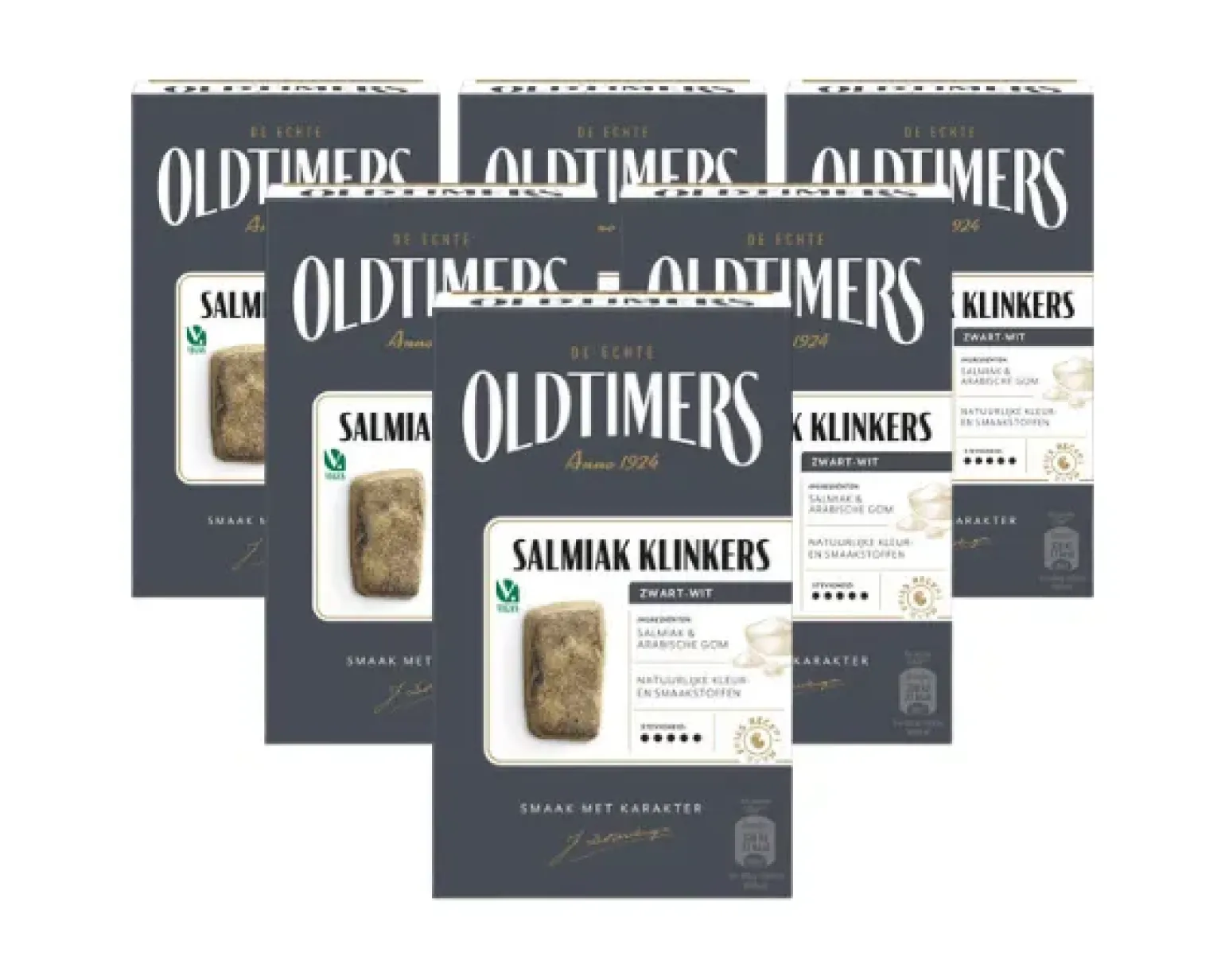 Oldtimers Zwart-Wit Salmiak Klinkers (6x 235gr)