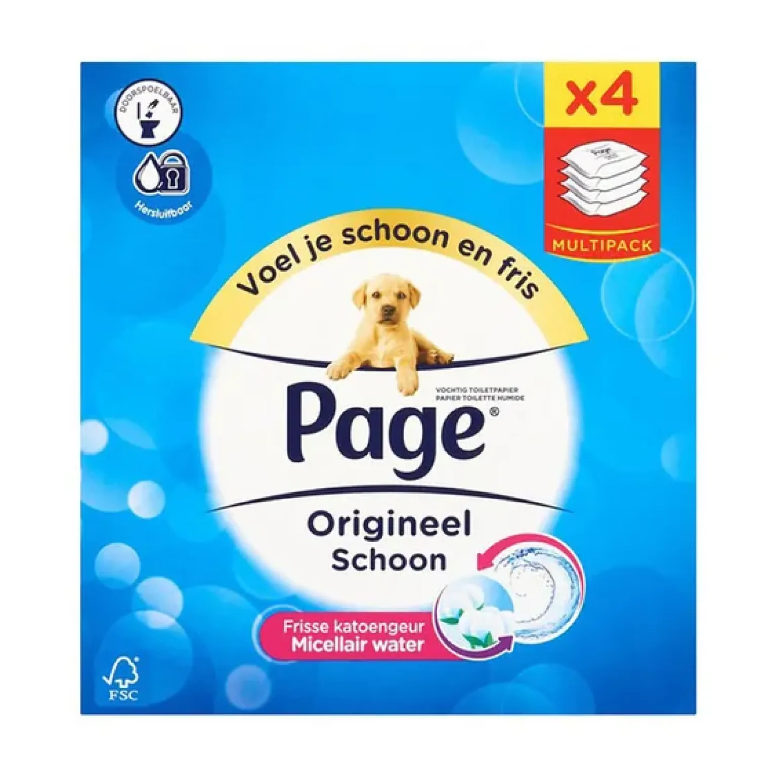 Page vochtig toiletpapier navul 42 vel (4 stuks)