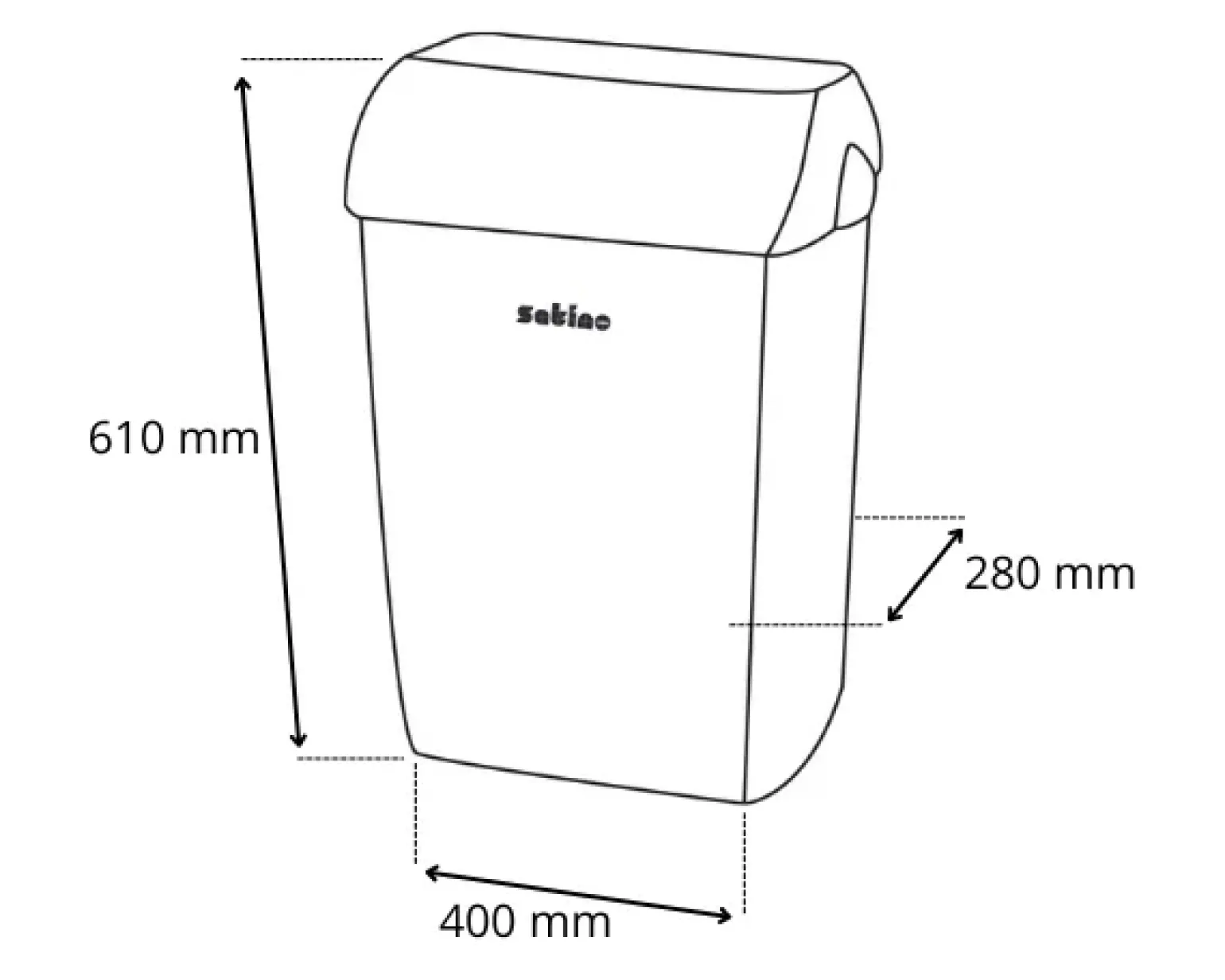 Satino Afvalbak Wit (43 liter)