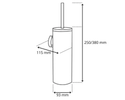 Satino Black Toiletborstel Garnituur Metaal Zwart