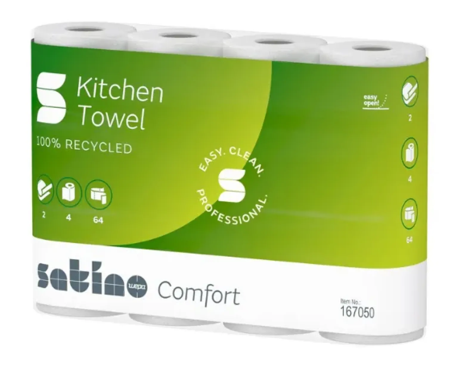 Satino Comfort Keukenrol 2 Laags 64 vel (8x 4 rol)