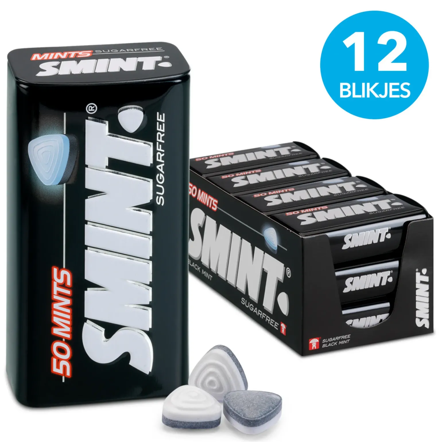Smint XL Tin Blackmint (12x 50 stuks)