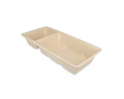 Snackbakje A22 Bagasse PFAS-vrij (A9+saus) (500 stuks)