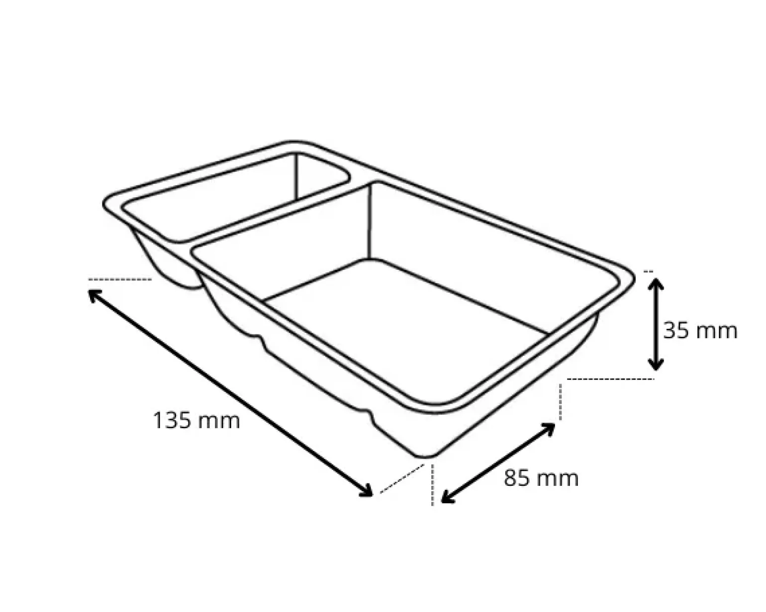 Snackbakje A9 Bagasse PFAS-vrij (500 stuks)