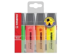 STABILO BOSS ORIGINAL markeerstift, etui van (4 stuks)